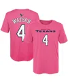 Outerstuff Preschool Girls Deshaun Watson Pink Houston Texans Player Mainliner Name And Number T-shirt In Pink