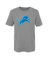 Outerstuff Big Boys And Girls Gray Detroit Lions Primary Logo T-shirt In Gray
