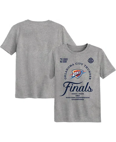 Outerstuff Kids' Preschool Gray Oklahoma City Thunder 2025 Western Conference Champions Locker Room T-shirt