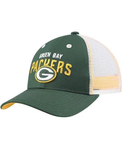 Outerstuff Kids' Preschool Green/white Green Bay Packers Core Lockup Trucker Adjustable Hat