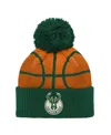 Outerstuff Preschool Hunter Green Milwaukee Bucks Basketball Head Cuffed With Pom Knit Hat In Hunter Green