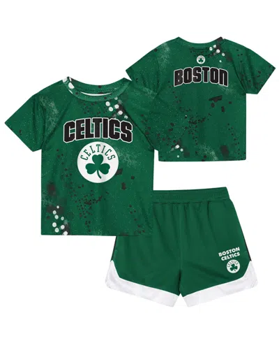 Outerstuff Kids' Preschool Kelly Green Boston Celtics Home Plate T-shirt & Shorts Set