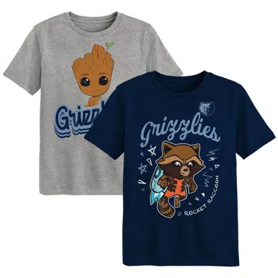 Outerstuff Kids'  Preschool Memphis Grizzlies Two-piece Guardians Of The Galaxy T-shirt Set In Blue