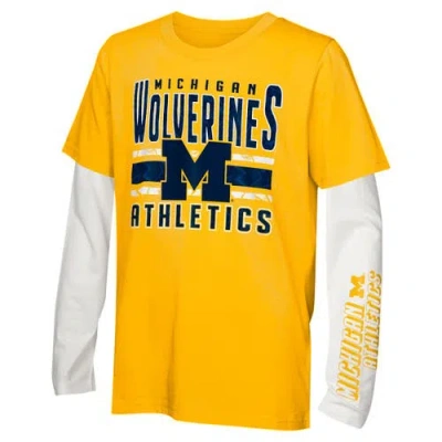 Outerstuff Kids'  Preschool Michigan Wolverines In The Mix T-shirt Combo Set In Yellow