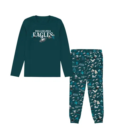 Outerstuff Kids' Preschool Midnight Green Philadelphia Eagles Chestnut Holiday Sleep Set