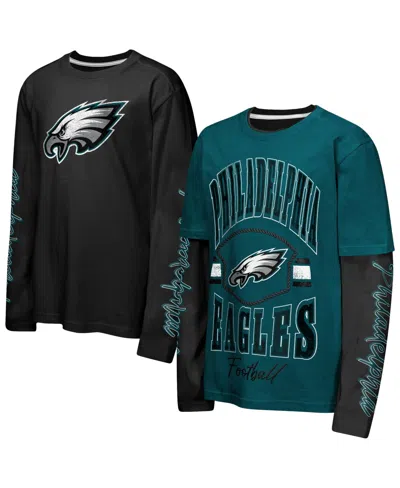 Outerstuff Kids' Preschool Midnight Green/black Philadelphia Eagles Motion Combo Set T-shirts