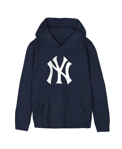 Outerstuff Preschool Navy New York Yankees Primary Logo Fleece Hoodie In Blue