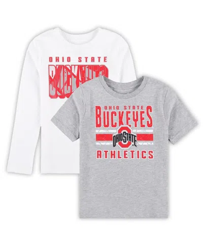Outerstuff Kids' Preschool Ohio State Buckeyes In The Mix T-shirt Combo Set In Heather Gray