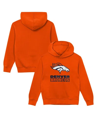 Outerstuff Kids' Big Boys And Girls Orange Denver Broncos Back To Basics Hoodie