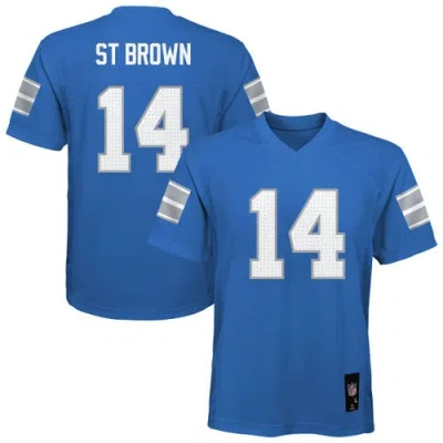 Outerstuff Kids'  Youth Amon-ra St. Brown Blue Detroit Lions Replica Player Jersey