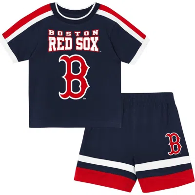 Outerstuff Kids' Preschool  Navy Boston Red Sox Ground Ball T-shirt & Shorts Set In Blue