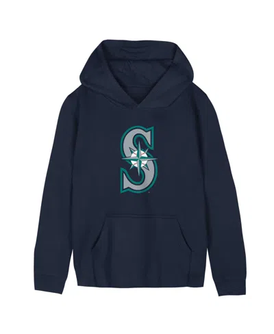 Outerstuff Kids' Preschool  Navy Seattle Mariners Primary Logo Fleece Hoodie In Blue