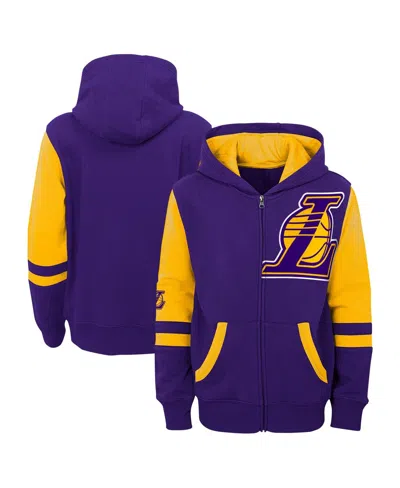 Outerstuff Kids' Preschool Purple Los Angeles Lakers Straight To The League Full-zip Hoodie