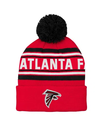 Outerstuff Kids' Preschool Red Atlanta Falcons Jacquard Cuffed Pom With Knit Hat