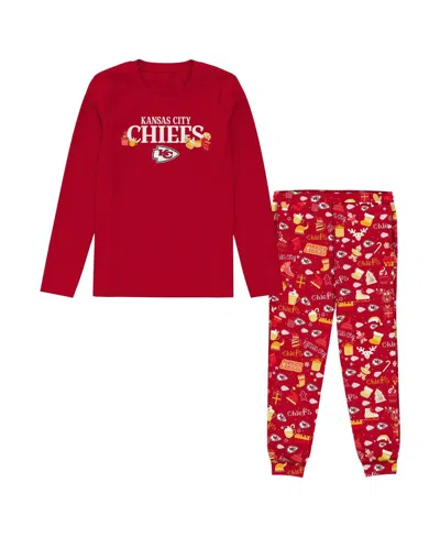 Outerstuff Kids' Preschool Red Kansas City Chiefs Chestnut Holiday Sleep Set In Multi
