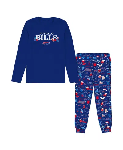 Outerstuff Kids' Preschool Royal Buffalo Bills Chestnut Holiday Sleep Set In Blue
