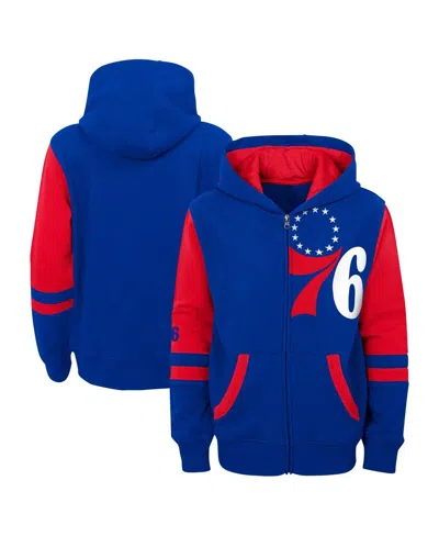Outerstuff Kids' Preschool Royal Philadelphia 76ers Straight To The League Full-zip Hoodie In Multi
