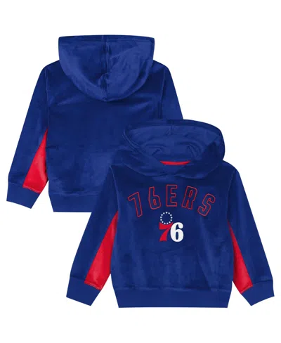 Outerstuff Kids' Preschool Royal Philadelphia 76ers Velour Hoodie In Blue