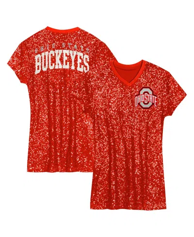Outerstuff Kids' Preschool Scarlet Ohio State Buckeyes Sequin V-neck Dress