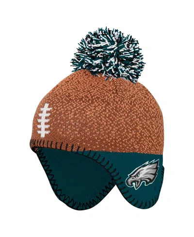 Outerstuff Kids' Preschoolâ Brown Philadelphia Eagles Football Head Pom With Knit Hat