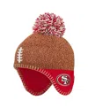 Outerstuff Preschool Brown San Francisco 49ers Football Head Knit Hat With Pom In Brown