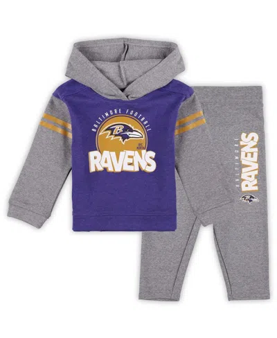 Outerstuff Babies' Toddler 2-piece Baltimore Ravens Club House Long Sleeve Hoodie Top And Leggings Set In Purple