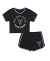 Outerstuff Toddler 2-piece Black Golden State Valkyries Double Run T-shirt And Shorts Set In Black
