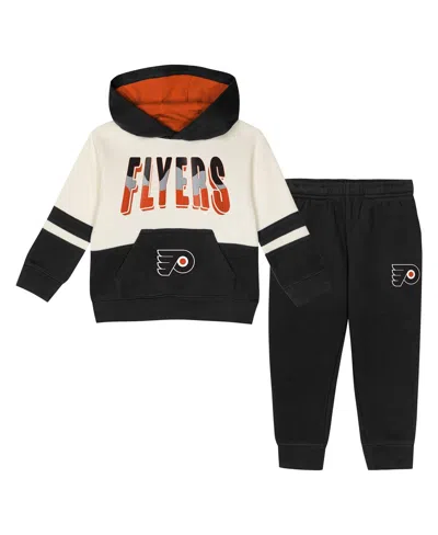 Outerstuff Babies' Toddler 2-piece Black Philadelphia Flyers Chants And Cheers Fleece Hoodie And Pants Set In Multi