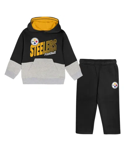 Outerstuff Babies' Toddler 2-piece Black Pittsburgh Steelers Lineman Fleece Hoodie And Pants Set