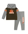 Outerstuff Toddler 2-piece Cincinnati Bengals Club House Long Sleeve Hoodie Top And Leggings Set In Gray