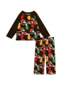 Outerstuff Toddler 2-piece Cleveland Browns Garland Holiday Long Sleeve Pajama Set In Multi