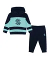 Outerstuff Toddler 2-piece Deep Sea Blue/light Blue Seattle Kraken Puck Hero Fleece Hoodie And Sweatpants Set In Black