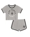Outerstuff Toddler 2-piece Gray Las Vegas Aces Double Run T-shirt And Shorts Set In Gray