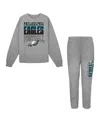 Outerstuff Toddler 2-piece Gray Philadelphia Eagles Crewneck Sweatshirt And Pants Set In Gray