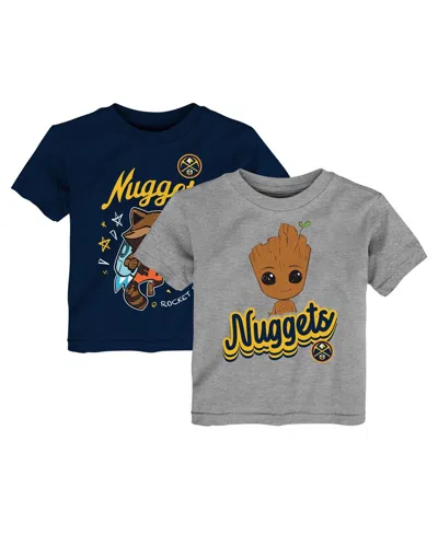 Outerstuff Babies' Toddler 2-piece Heather Gray Denver Nuggets Guardians Of The Galaxy T-shirt Set