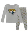 Outerstuff Toddler 2-piece Heather Gray Jacksonville Jaguars Long Sleeve T-shirt And Pants Sleep Set In Gray