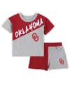 Outerstuff Toddler 2-piece Heather Gray Oklahoma Sooners Super Star T-shirt And Shorts Set In Red