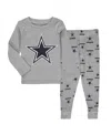 Outerstuff Toddler 2-piece Heathered Gray Dallas Cowboys Long Sleeve T-shirt And Pants Sleep Set In Heather Gray