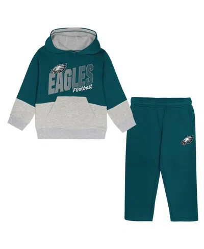 Outerstuff Babies' Toddler 2-piece Midnight Green Philadelphia Eagles Lineman Fleece Hoodie And Pants Set