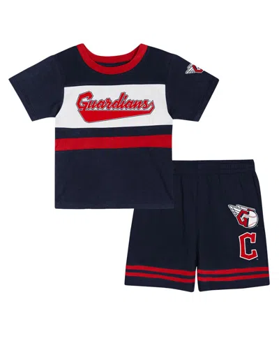 Outerstuff Babies' Toddler 2-piece Navy Cleveland Guardians Bonus Ball T-shirt And Shorts Set In Blue