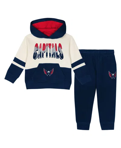 Outerstuff Babies' Toddler 2-piece Navy Washington Capitals Chants And Cheers Fleece Hoodie And Pants Set In Blue
