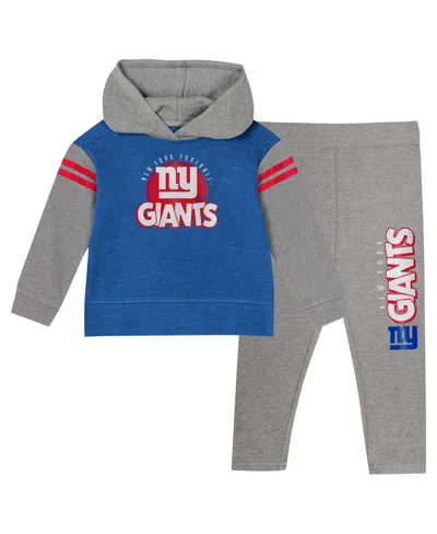 Outerstuff Babies' Toddler 2-piece New York Giants Club House Long Sleeve Hoodie Top And Leggings Set In Multi