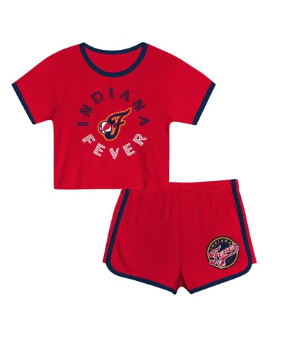 Outerstuff Babies' Toddler 2-piece Red Indiana Fever Double Run T-shirt And Shorts Set
