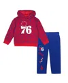 Outerstuff Toddler 2-piece Red Philadelphia 76ers Give And Go Pullover Hoodie And Sweatpants Set In Red