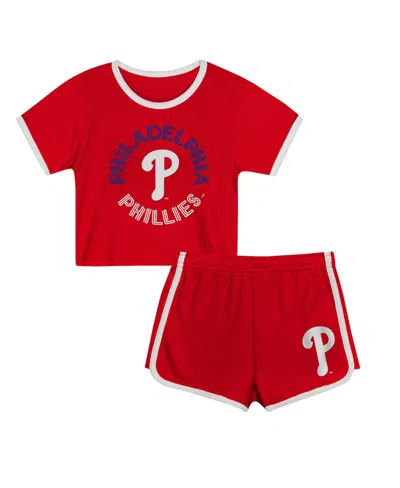 Outerstuff Babies' Toddler 2-piece Red Philadelphia Phillies Double Run T-shirt & Shorts Set