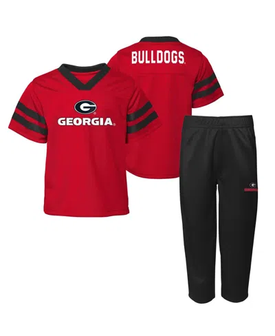 Outerstuff Babies' Toddler 2-piece Red/black Georgia Bulldogs Red Zone Top And Pants Set