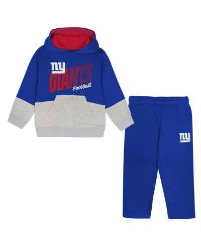 Outerstuff Babies' Toddler 2-piece Royal New York Giants Lineman Fleece Hoodie And Pants Set In Blue