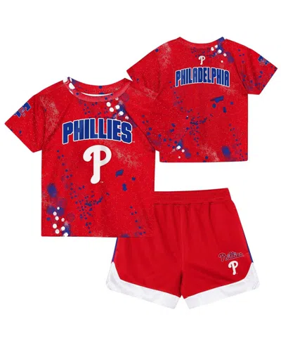Outerstuff Babies' Toddler 2-piece Red Philadelphia Phillies Pinch Hitter T-shirt And Shorts Set
