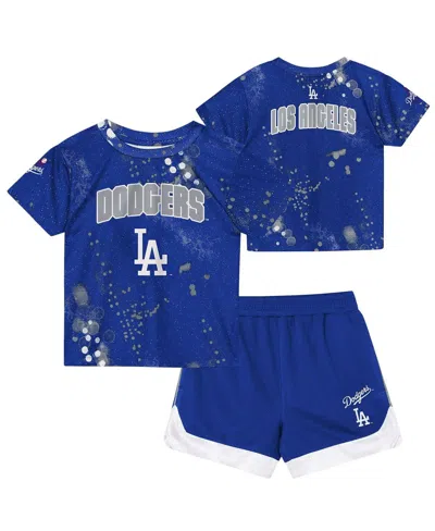 Outerstuff Toddler 2-piece Royal Los Angeles Dodgers Pinch Hitter T-shirt And Shorts Set In Animal Print
