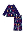 Outerstuff Toddler Baltimore Ravens Two-piece Garland Holiday Long Sleeve Pajama Set In Blue